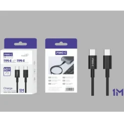Cable USB-C a USB-C 60W Negro