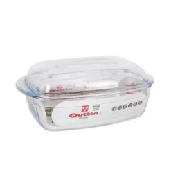 Cacerola Vidrio Rectangular C/Tapa 3L