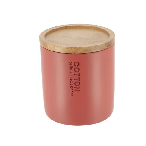 Caja Algodón Poliresina Bambú Terracota