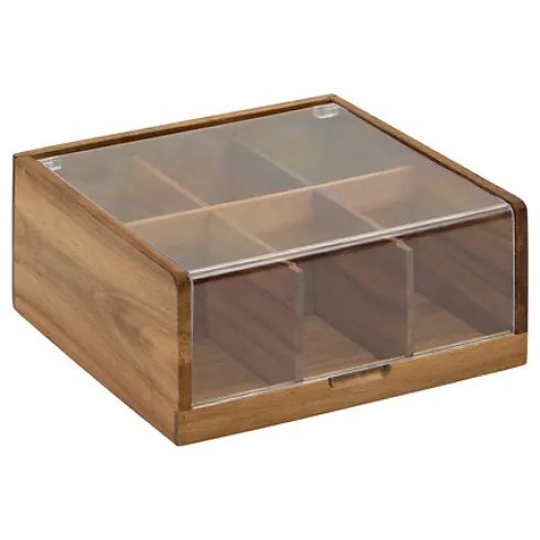 Caja de Té 6 Compartimentos Acacia