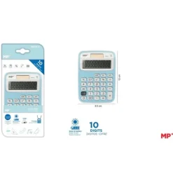 Calculadora Solar y Pilas Azul Claro