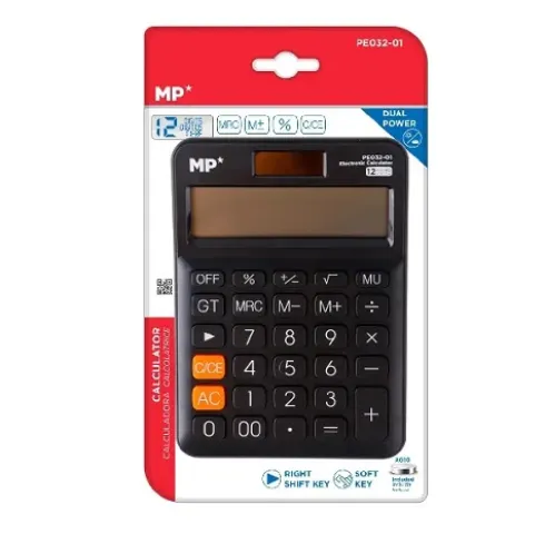 Calculadora Solar y Pilas Negro