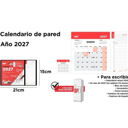 Calendario con Imán 2027 21x15cm