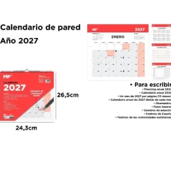 Calendario de Pared 2027 24.3×26.5cm