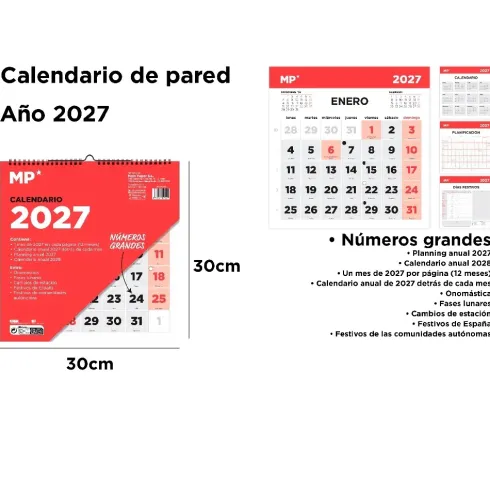 Calendario de Pared 2027 30x30cm