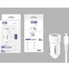 Cargador de Coche Doble USB Con Cable USB-A a USB-C 3.4A Blanco