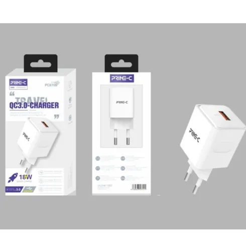 Cargador QC 3.0 Con 1 Puerto USB-A 18W Blanco