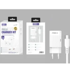 Cargador Rápido PD 3.0 Con Cable USB-C a USB-C 1M 25W Blanco