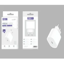 Cargador Rápido PD 3.0 Con 1 Puerto USB-C 20W Blanco