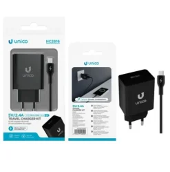 Cargador Viaje Con Cable USB-A a Micro 1M 2.4A Negro