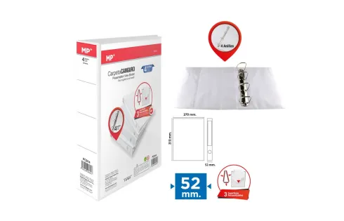 Carpeta Canguro Blanca 4 Anillas 52MM