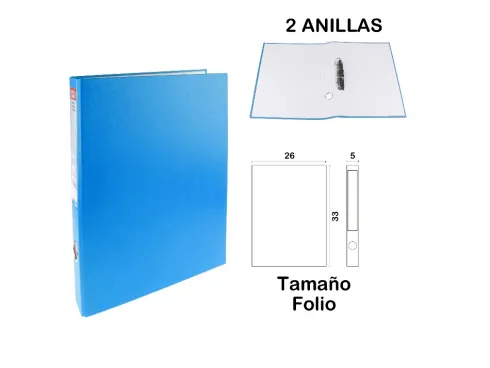 Carpeta Folio 2 Anillas Azul