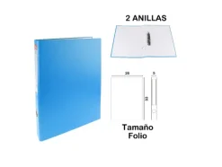 Carpeta Folio 2 Anillas Azul Claro