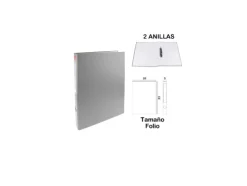 Carpeta Folio 2 Anillas Gris