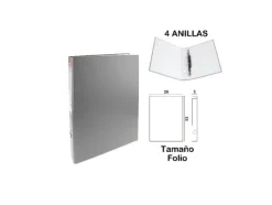 Carpeta Folio 4 Anillas Gris