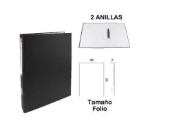 Carpeta Folio 2 Anillas Negro