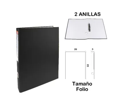Carpeta Folio 2 Anillas Negro