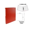 Carpeta Folio 4 Anillas Rojo