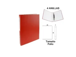Carpeta Folio 4 Anillas Rojo