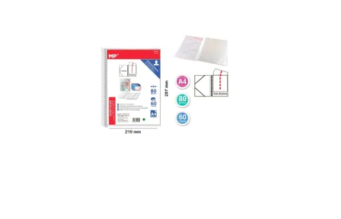 Carpeta 60 Fundas A4 C/Espiral Transparente