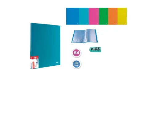 Carpeta 30 Fundas A4 Tapa Color
