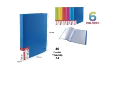 Carpeta 40 Fundas A4 Tapa Color
