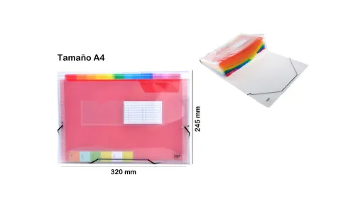 Carpeta Multicolor Fuelle A4 C/Goma