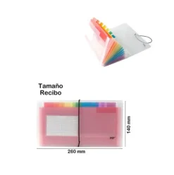 Carpeta Multicolor Fuelle Recibo C/Goma