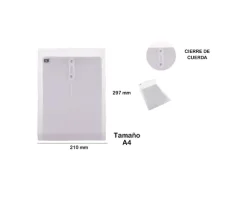 Carpeta Sobre C/Cuerda A4 Transparente