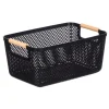 Cesta Plástico Asa Bambú 32X20CM
