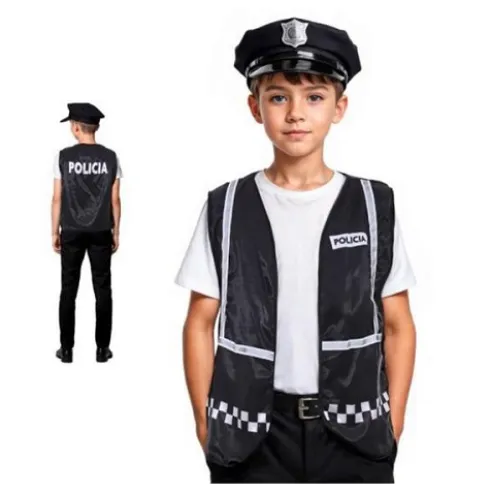 Chaleco Policía Negro Infantil