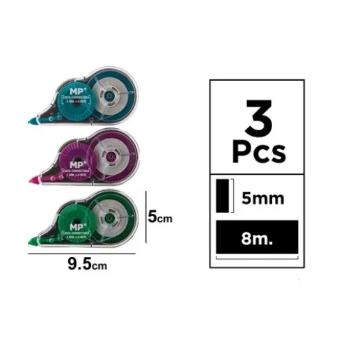 Cinta Correctora 5mmx8m 3pcs