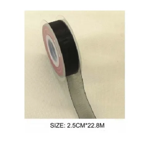 Cinta Organza Negro 2.5CMX22.8M