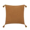 Cojín Bordado Dorado Gasa Canela 40x40cm