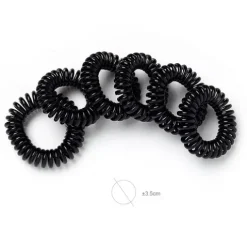 Coletero Goma Espiral Negro Brillo 6pcs
