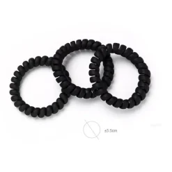 Coletero Goma Espiral Negro Esmarilada 3pcs
