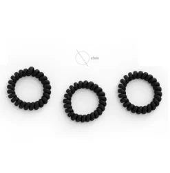 Coletero Goma Espiral Negro Mate 3pcs