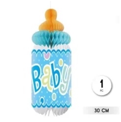 Colgante Panal Botella Biberón Azul 30cm