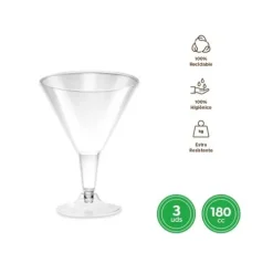 Copa Cocktail Reutilizable Transparente 180cc