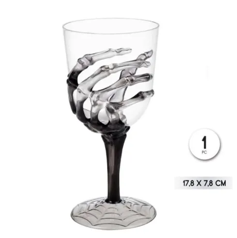 Copa Plástico Mano Esqueleto