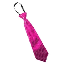 Corbata Lentejuelas Fucsia Fluor