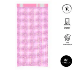 Cortina Circulos Hot Pink Iridiscente