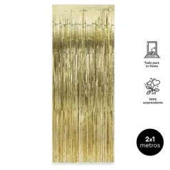 Cortina Decorativa Metalizada Oro