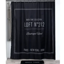 Cortina de Ducha PET – Neo Retro Negro