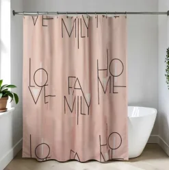 Cortina de Ducha PEVA – Minimalist Rosa