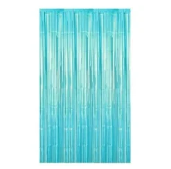 Cortina de Flecos Metalizada Azul Turq