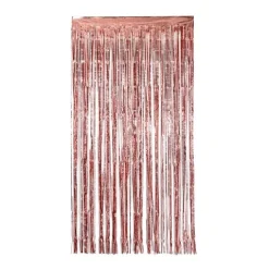 Cortina de Flecos Metalizada Rosa Oro