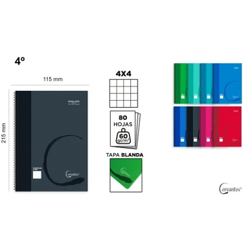 Cuaderno en A5 80H 60G Cuadrícula