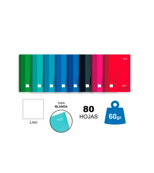 Cuaderno en A5 80H 60G Liso