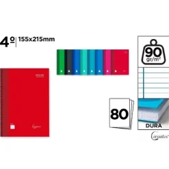 Cuaderno Espiral 4º 80H 90g/m² Raya Horizontal